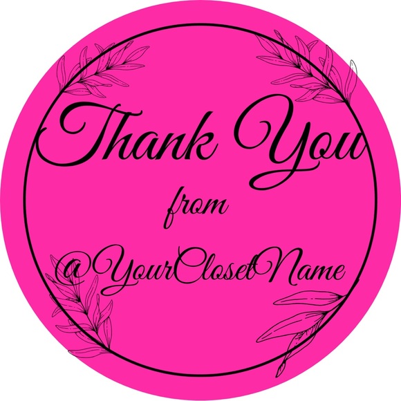 3” Personalized Thank You Stickers | Leaves | HUGE Stickers! - Picture 1 of 2